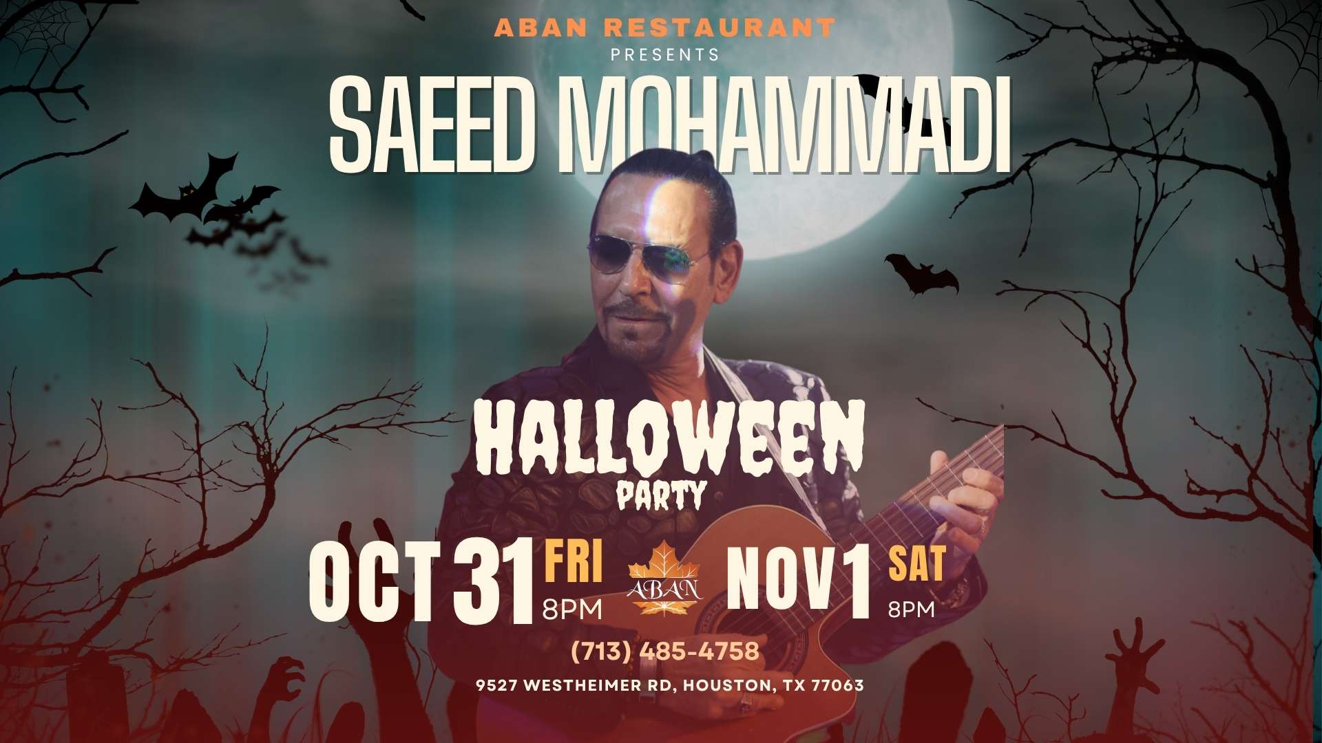 Holloween Party at Aban Persian Restaurant | Saeed Mohammad Live on Stage